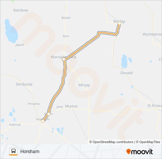 birchip horsham via warracknabeal Route Schedules, Stops & Maps