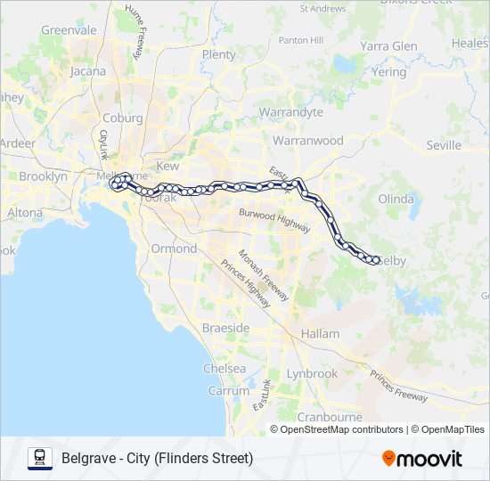 belgrave Route Schedules, Stops & Maps City (Flinders Street) (Updated)