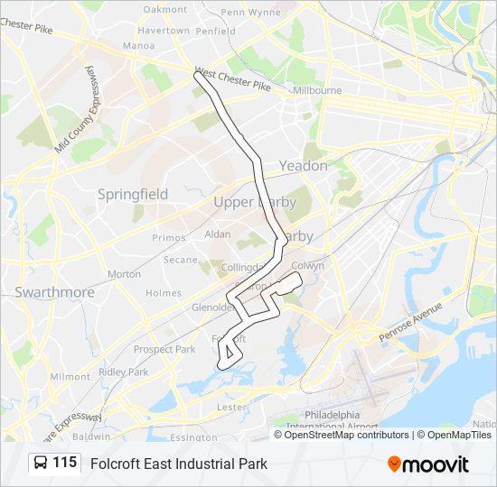 115 Route Schedules, Stops & Maps Folcroft East Industrial Park