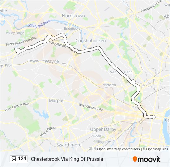 124 Route Schedules, Stops & Maps Chesterbrook Via King Of Prussia