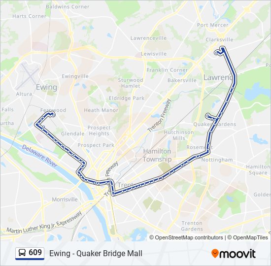 609 Route Schedules, Stops & Maps Cc Quaker Bridge Mall Quaker