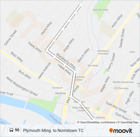 90 Route Schedules, Stops & Maps Norristown State Hospital (Updated)