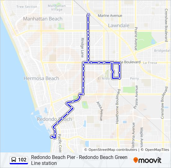 102 Route Schedules, Stops & Maps Redondo Beach Pier