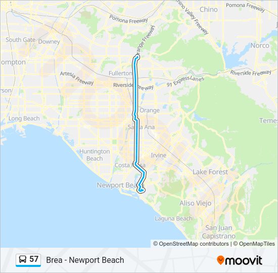57 Ride On Bus Schedule 57 Route: Schedules, Stops & Maps - Brea Mall (Updated)
