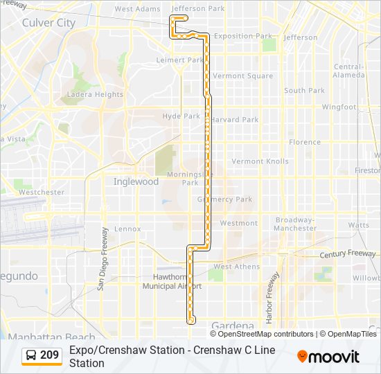 209 Route Schedules, Stops & Maps Crenshaw Rosecrans (Updated)