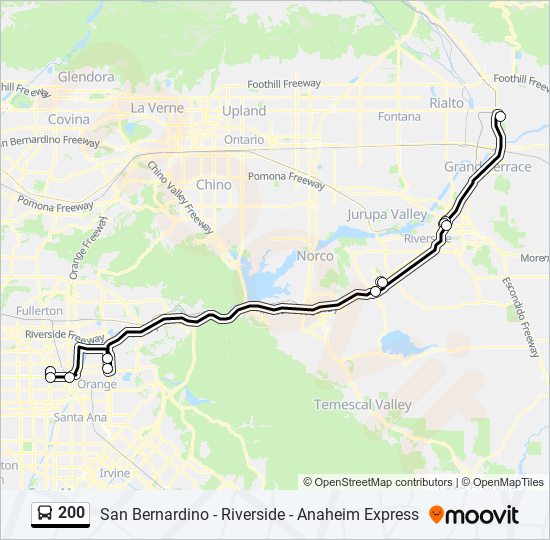 200 Route Schedules, Stops & Maps East to San Bernardino Express