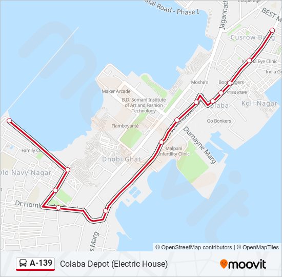 a139 Route Schedules, Stops & Maps Colaba Depot (Electric House