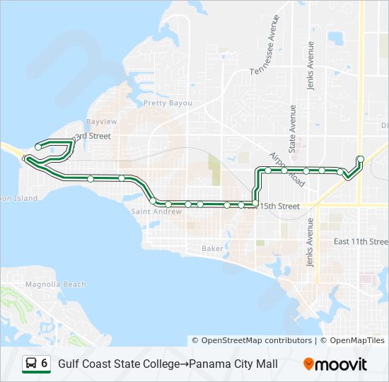 Gulf Coast State College Map 6 Route Schedules, Stops & Maps Gulf Coast State College‎→Panama