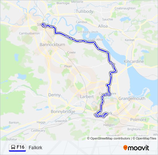f16 Route Schedules, Stops & Maps Falkirk (Updated)