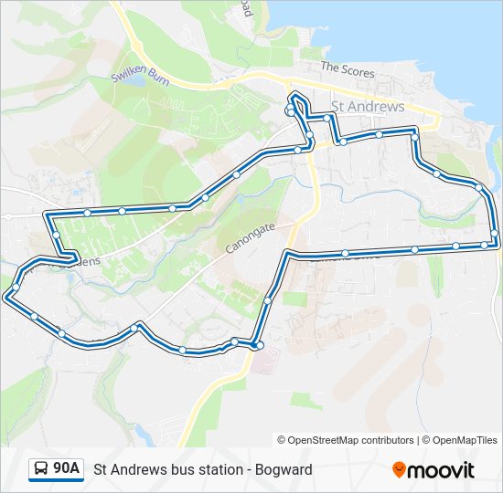 90a Route Schedules, Stops & Maps St Andrews (Updated)
