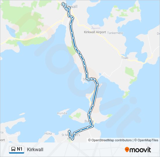 n1 Route Schedules, Stops & Maps Kirkwall (Updated)