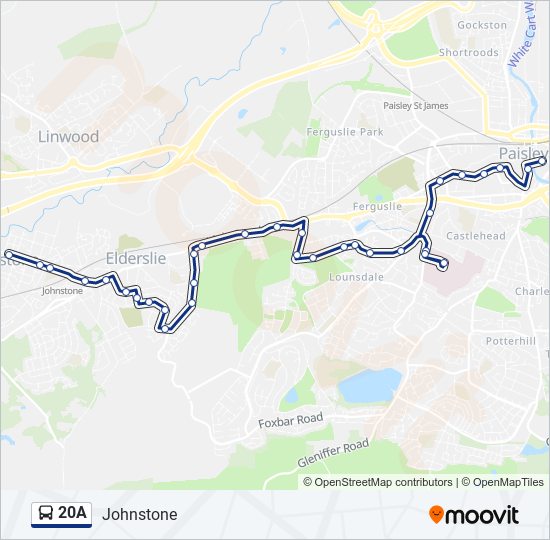 20a Route Schedules, Stops & Maps Johnstone (Updated)