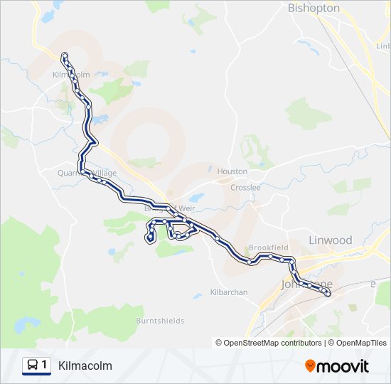1 Route Schedules, Stops & Maps Kilmacolm (Updated)