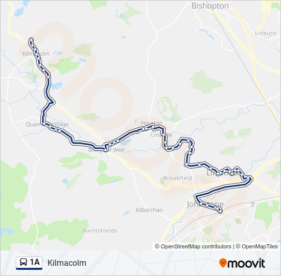 1a Route Schedules, Stops & Maps Kilmacolm (Updated)