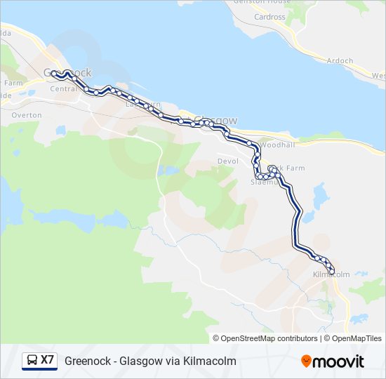 x7 Route Schedules, Stops & Maps Kilmacolm (Updated)