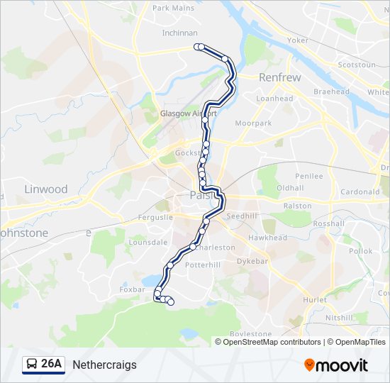 26a Route Schedules, Stops & Maps Nethercraigs (Updated)