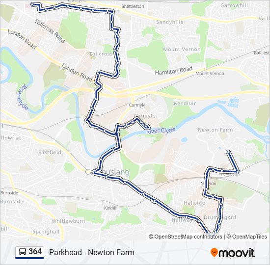 364 Route Schedules, Stops & Maps Parkhead (Updated)