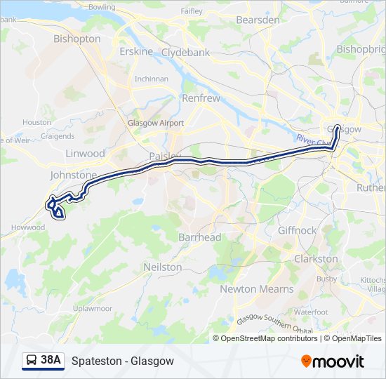38a Route Schedules, Stops & Maps Johnstone (Updated)