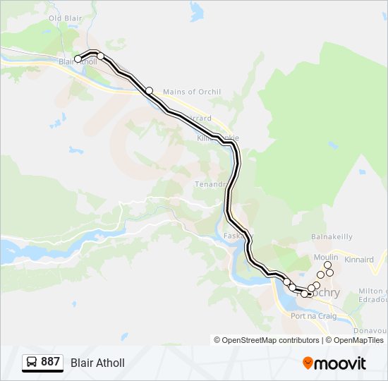 887 Route Schedules, Stops & Maps Blair Atholl (Updated)