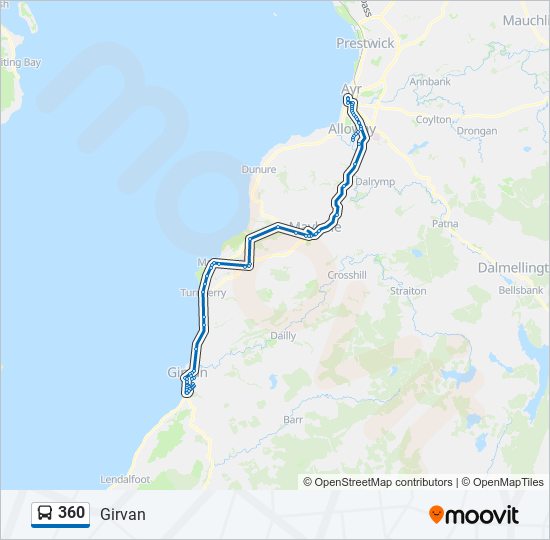 360 Route Schedules, Stops & Maps Girvan (Updated)