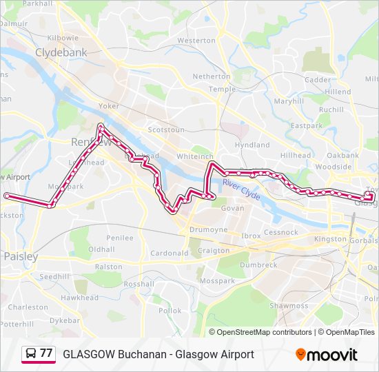 77 Route Schedules, Stops & Maps Glasgow Airport (Updated)