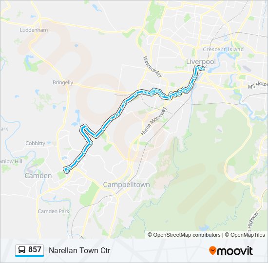 857 Route Schedules, Stops & Maps Narellan Town Ctr (Updated)