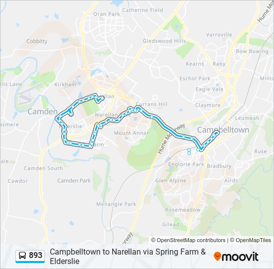 893 Route Schedules, Stops & Maps Narellan Town Ctr (Updated)
