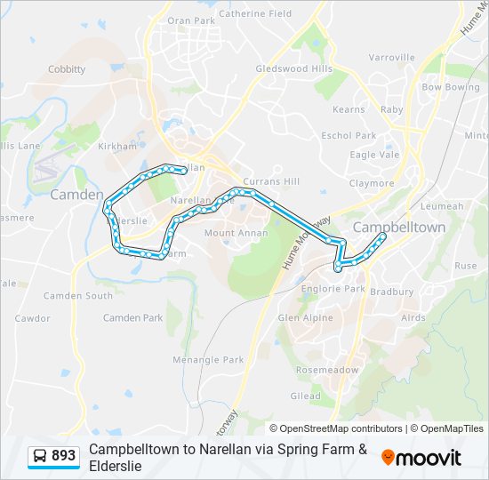 893 Route Schedules, Stops & Maps Narellan Town Ctr (Updated)