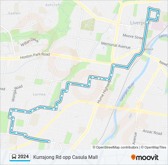 2024 Route Schedules, Stops & Maps Kurrajong Rd opp Casula Mall