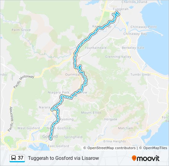 37 Route Schedules, Stops & Maps Tuggerah (Updated)