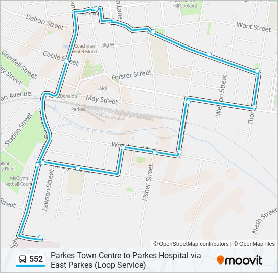 552 Route Schedules, Stops & Maps Parkes (Updated)