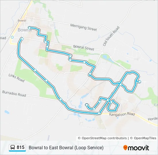 Map Of Bowral Streets 815 Route: Schedules, Stops & Maps - Bowral (Updated)