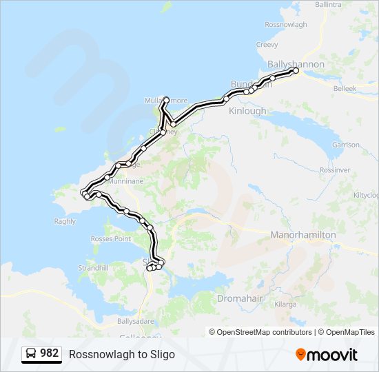 982 Route Schedules, Stops & Maps Ballyshannon‎→Sligo Bus Station