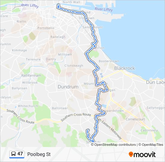 47 Bus Route Map 47 Route: Schedules, Stops & Maps - Belarmine Plaza - Poolbeg Street (Updated)
