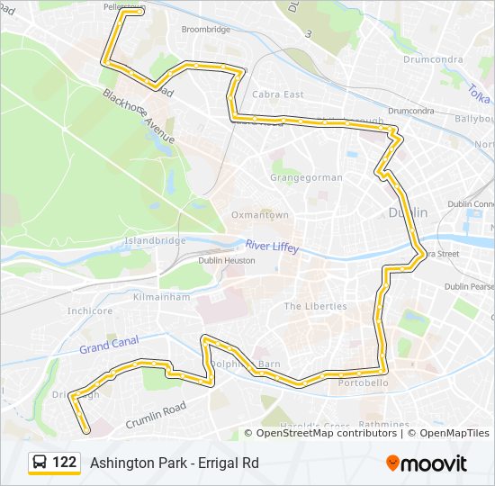 122 Route Schedules, Stops & Maps Ashington Park Errigal Rd (Updated)