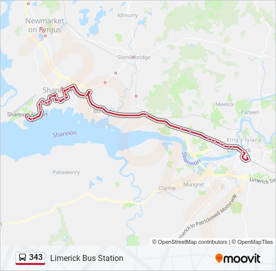 343 Route Schedules, Stops & Maps Limerick Bus Station (Updated)