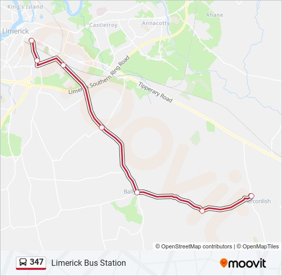 347 Route Schedules, Stops & Maps Limerick Bus Station (Updated)