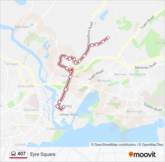 407 Bus Route Map 407 Route: Schedules, Stops & Maps - Bothair An Choiste (Maigh Riocard) - Eyre Square Galway (Updated)
