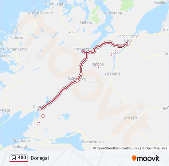 480 Route Schedules, Stops & Maps Donegal (Updated)
