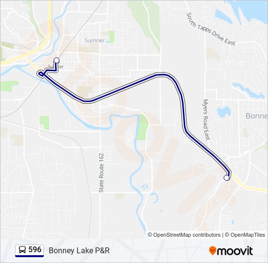 596 Route Schedules, Stops & Maps Bonney Lake P&R (Updated)