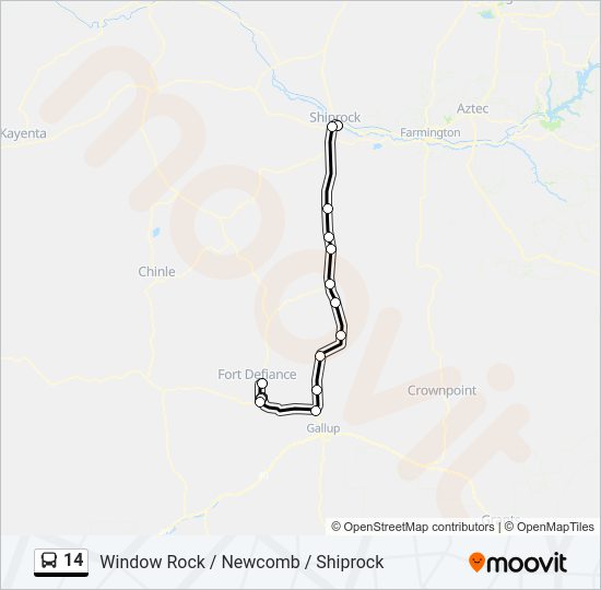 14 Route Schedules, Stops & Maps Window Rock / / Shiprock