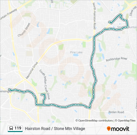119 Bus Route Schedule 119 Route Schedules, Stops & Maps Hairston Rd Indian Crk Stn