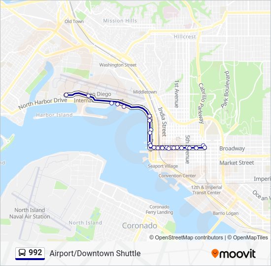 Bus route 371 on the map of San Diego wikiroutes.info
