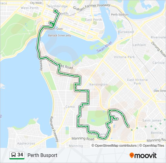 34 Route Schedules, Stops & Maps Perth Busport