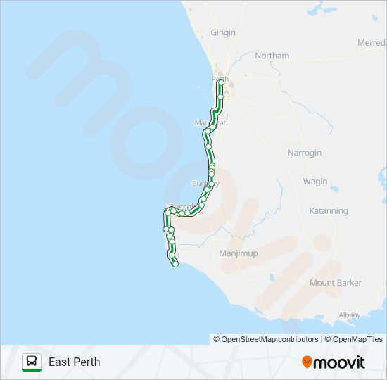 PEMBERTON Route Schedules, Stops & Maps East Perth