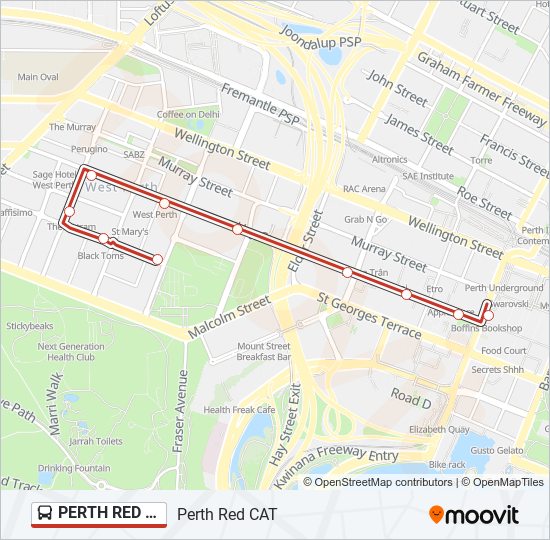 perth red cat Route Schedules, Stops & Maps Ord St / Havelock St (Updated)