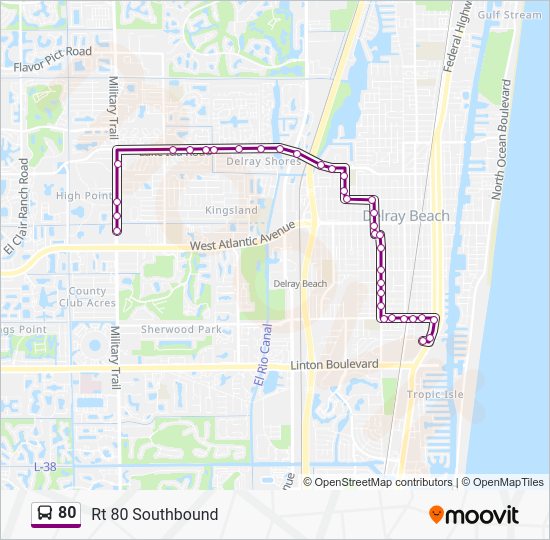 Map Of Rt 80 80 Route Schedules, Stops & Maps Rt 80 Southbound