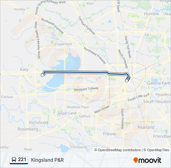 221 Route Schedules, Stops & Maps Kingsland Outbound (Updated)
