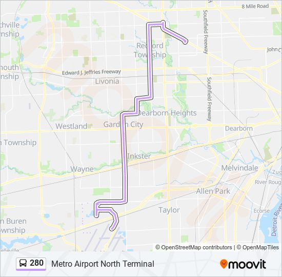 280 Route Schedules, Stops & Maps Metro Airport North Terminal (Updated)