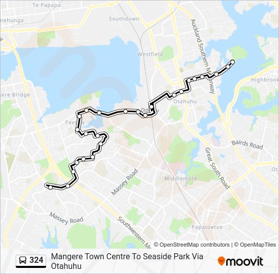 324 Route Schedules, Stops & Maps Mangere Town Centre To Seaside